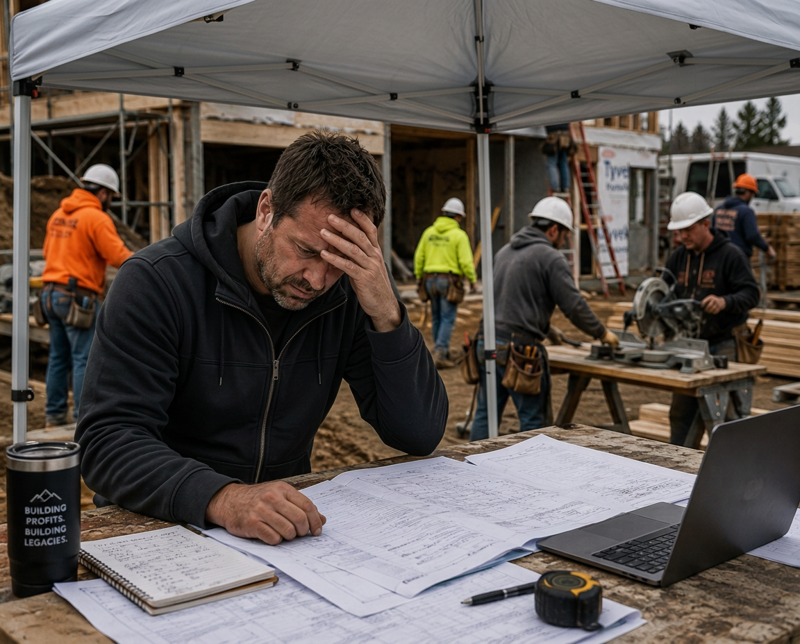 Diverse construction professionals reviewing project plans at a job site